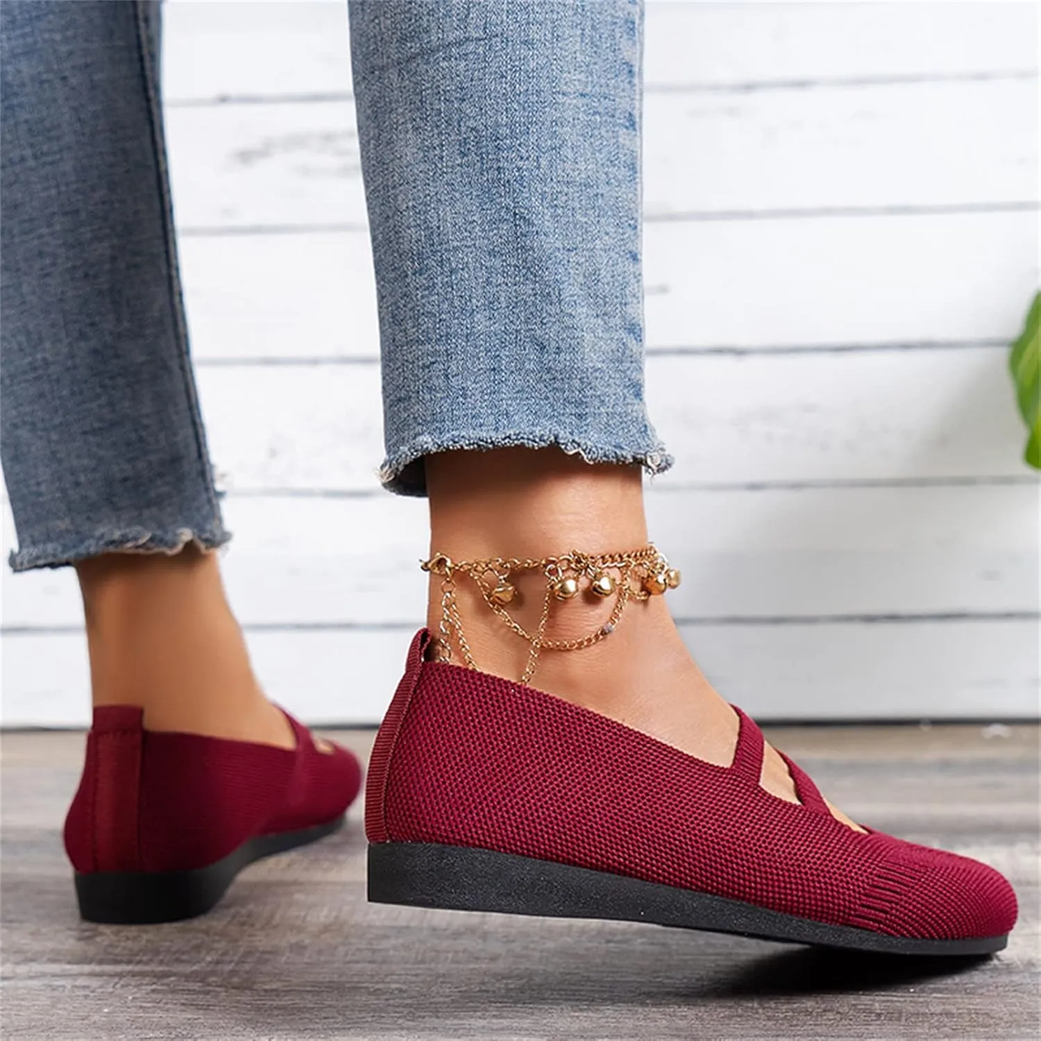 AMDBEL Ballet Flats Shoes for Women Dressy, Women's Ballet Flats Shoes Work Flats Office Shoes Pointed Toe Leopard Flats