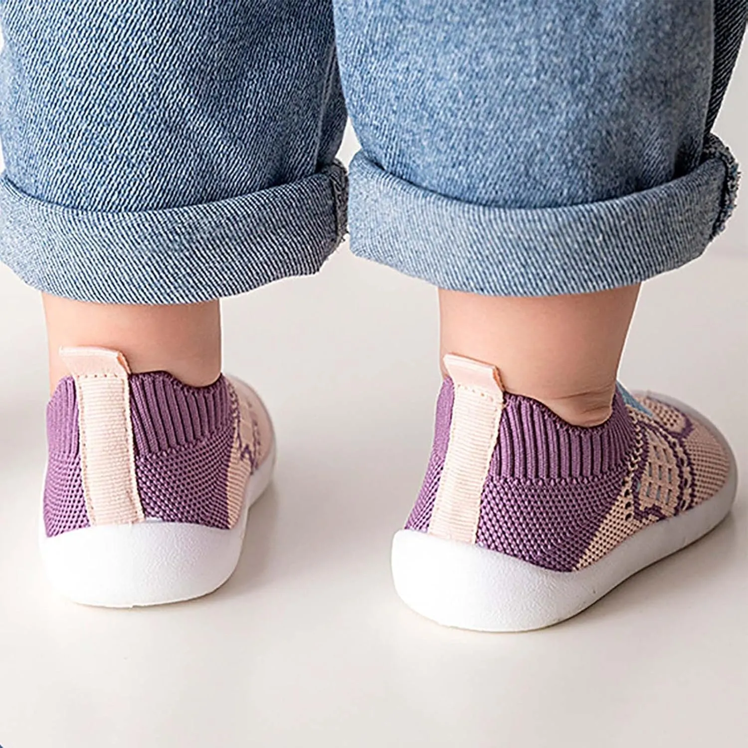 Baby First-Walking Shoes Boys Girls Soft Sole Non Slip Cotton Trainers Canvas Breathable Slip-on Sneakers Outdoor