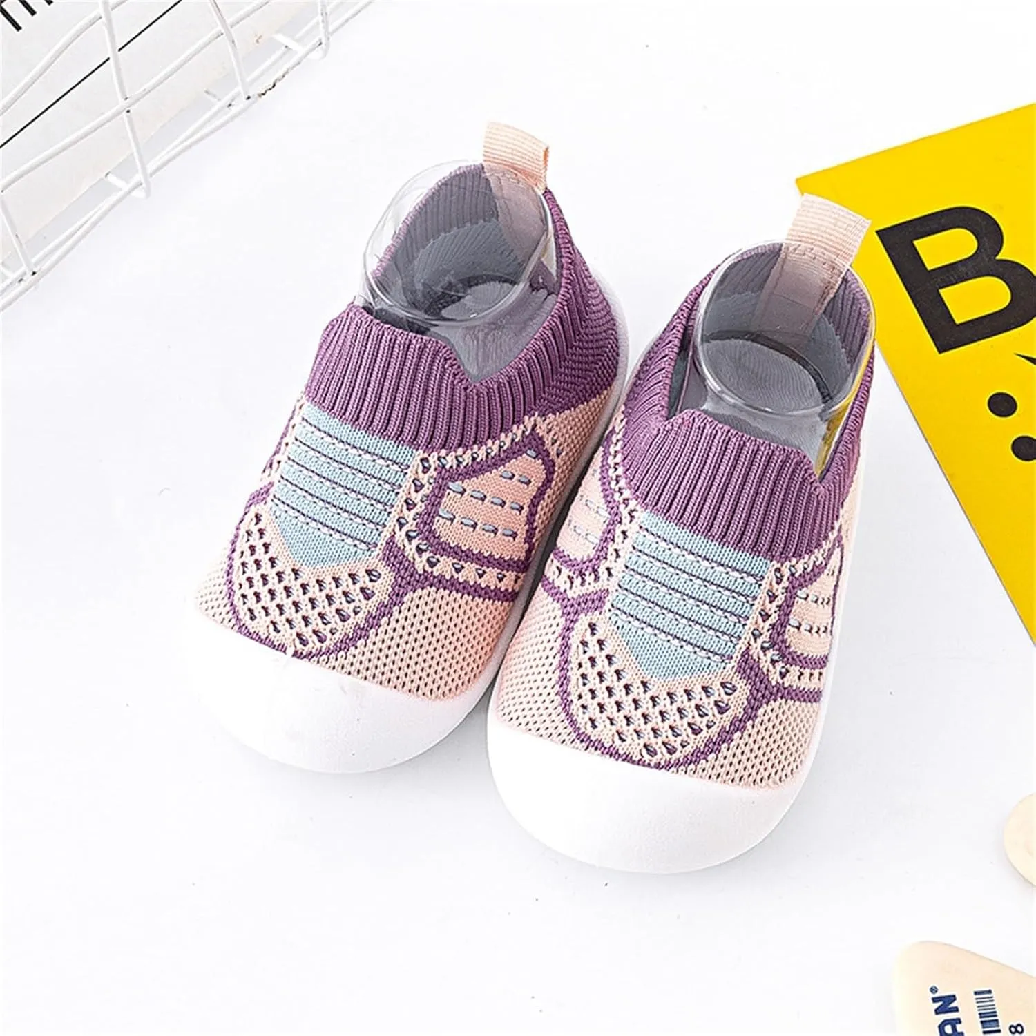 Baby First-Walking Shoes Boys Girls Soft Sole Non Slip Cotton Trainers Canvas Breathable Slip-on Sneakers Outdoor