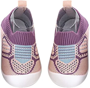Baby First-Walking Shoes Boys Girls Soft Sole Non Slip Cotton Trainers Canvas Breathable Slip-on Sneakers Outdoor