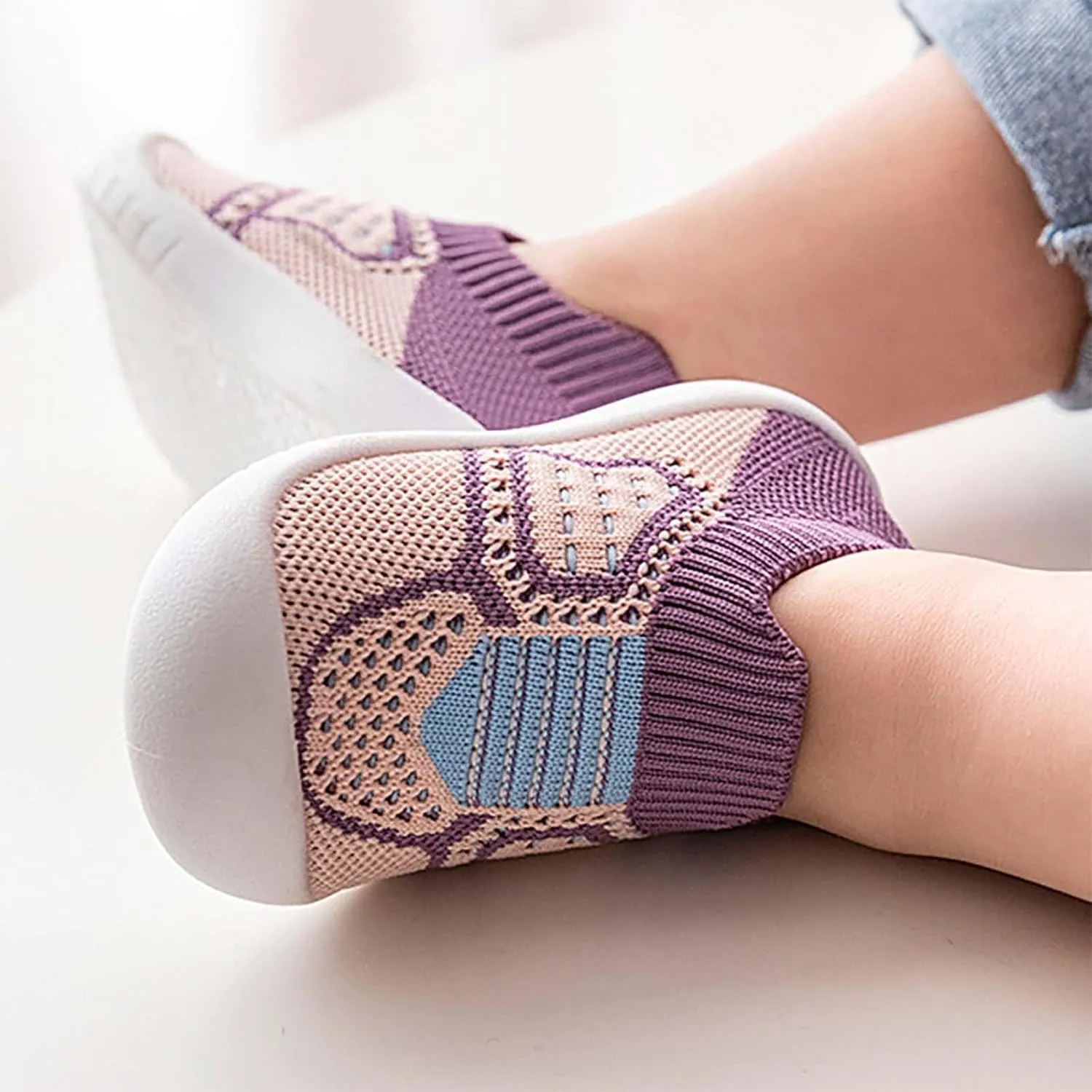Baby First-Walking Shoes Boys Girls Soft Sole Non Slip Cotton Trainers Canvas Breathable Slip-on Sneakers Outdoor