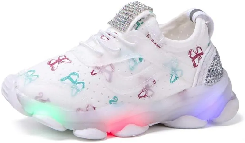 Baby First Walking Shoes Kid Led Shoes Trainers Slip on Waves Shoes Boys Girls Cotton Mesh Breathable Sneakers