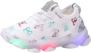 Baby First Walking Shoes Kid Led Shoes Trainers Slip on Waves Shoes Boys Girls Cotton Mesh Breathable Sneakers