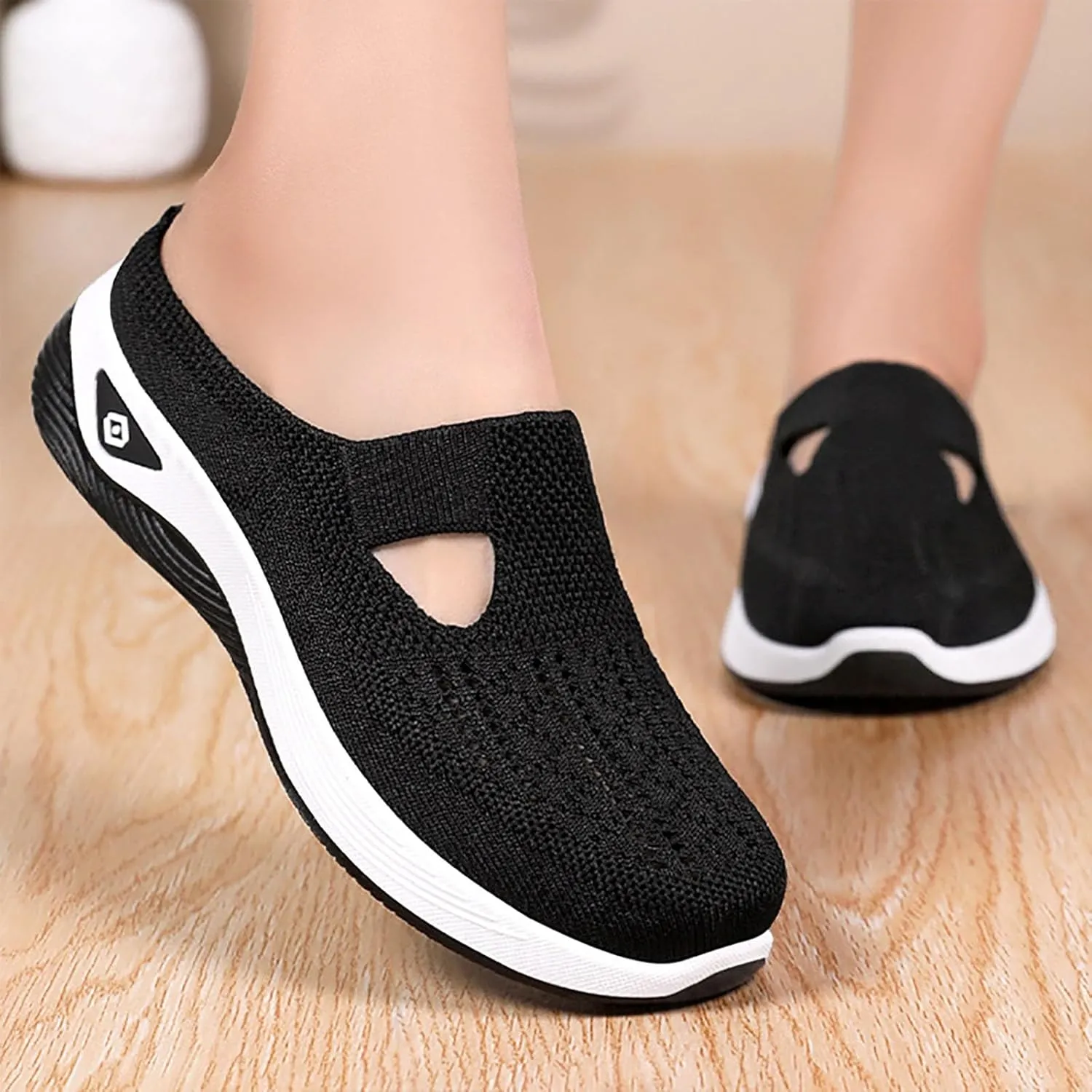 Backless Sneakers for Women Comfort Orthopedic Arch Support Comfortable Casual Shoes Breathable Mesh Slip On Slippers