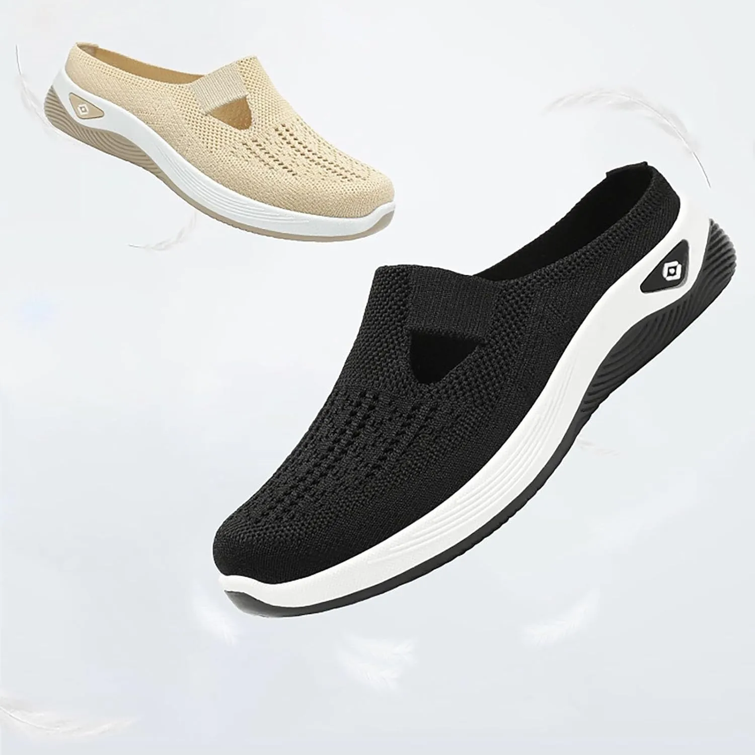 Backless Sneakers for Women Comfort Orthopedic Arch Support Comfortable Casual Shoes Breathable Mesh Slip On Slippers