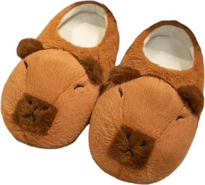 Capybara Plush Cute Animal Slippers - Fuzzy Non Slip Funny Winter Bedroom Slippers for Indoor - Gifts