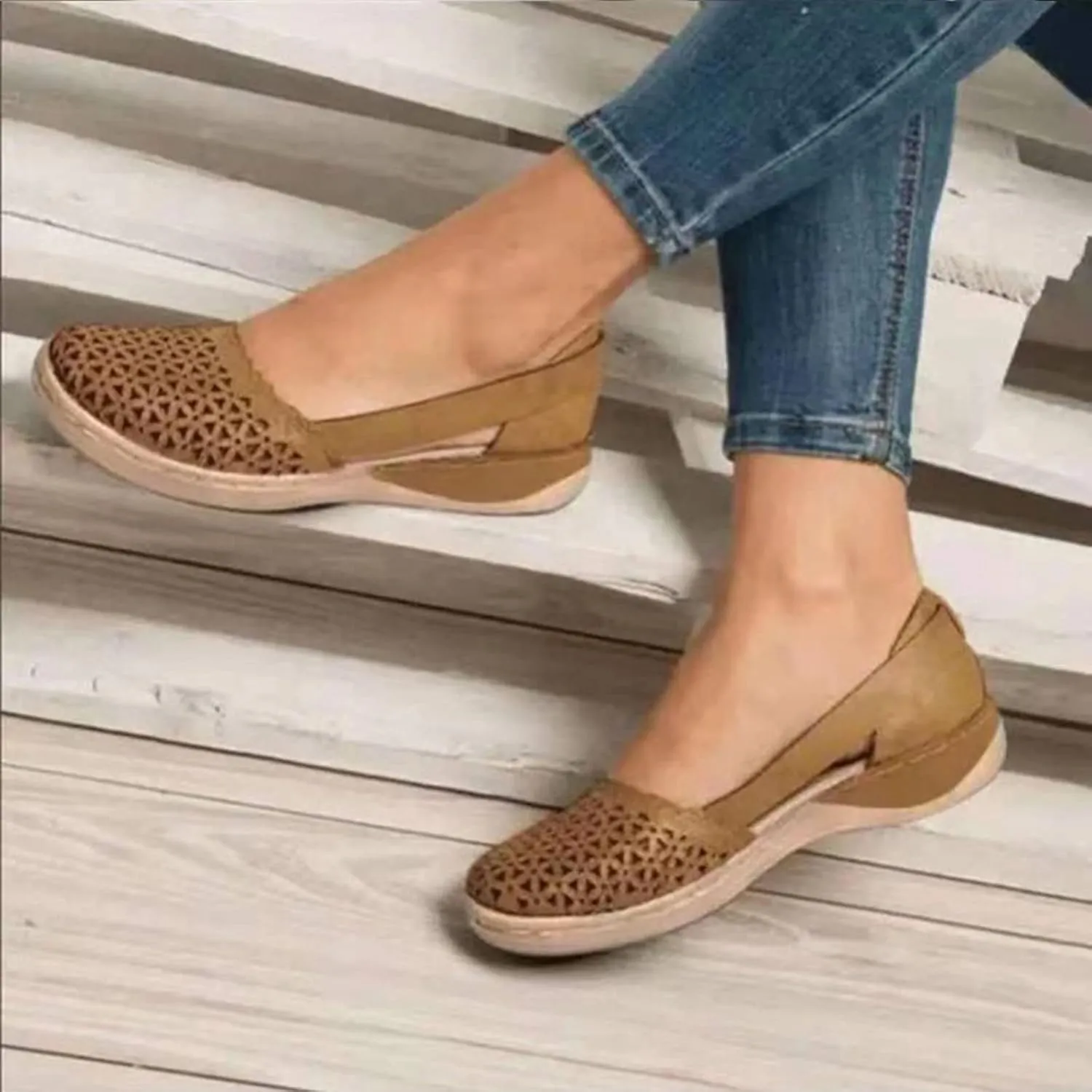 Cathalem Sandals For Women Casual Summer Women's Ultra-Comfy Wedge Sandals Premium Orthopedic Open Toe Sandals