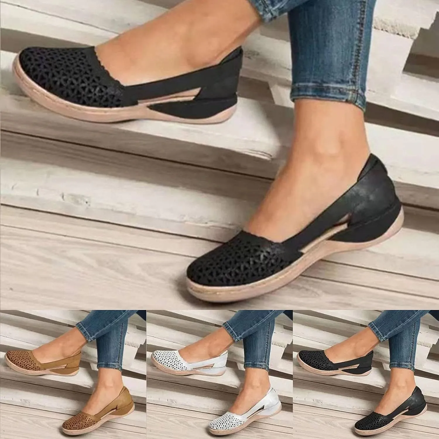 Cathalem Sandals For Women Casual Summer Women's Ultra-Comfy Wedge Sandals Premium Orthopedic Open Toe Sandals