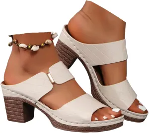 Chunky Heels For Women Backless Open Toe Block Heeled Ankle Strap Pump Wedding Comfortable Party Dressy Shoes 2025