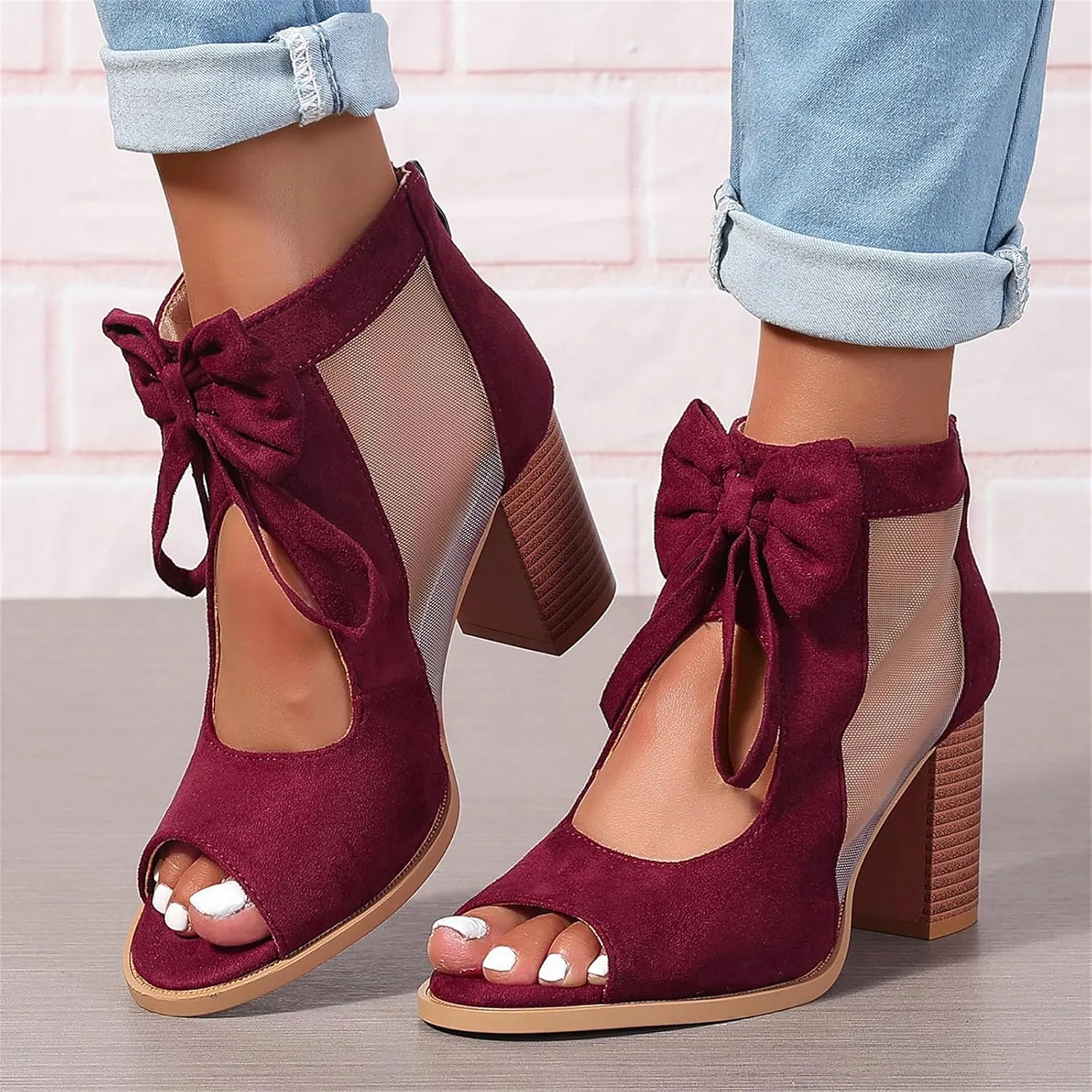 Chunky Heels For Women Wedding Chunky Block Open Toe Ankle Strap Heeled Sandals Comfortable Party Dress Pumps Shoes