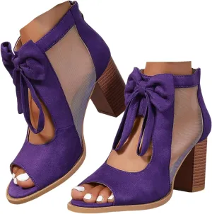 Chunky Heels For Women Wedding Open Toe Heeled Sandals Slip On Block Mid Heels Comfortable Party Dress Pumps Shoes