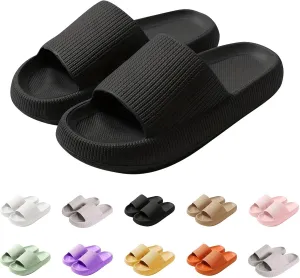 Cloud Slippers Sandals Indoor House Slippers Shower Shoes for Women Men Bathroom Comfort Soft Lightweight Non-Slip Thick Sole Easy to Clean Slipper Foot Pain Relief Beach Shoes with Low Arch Support