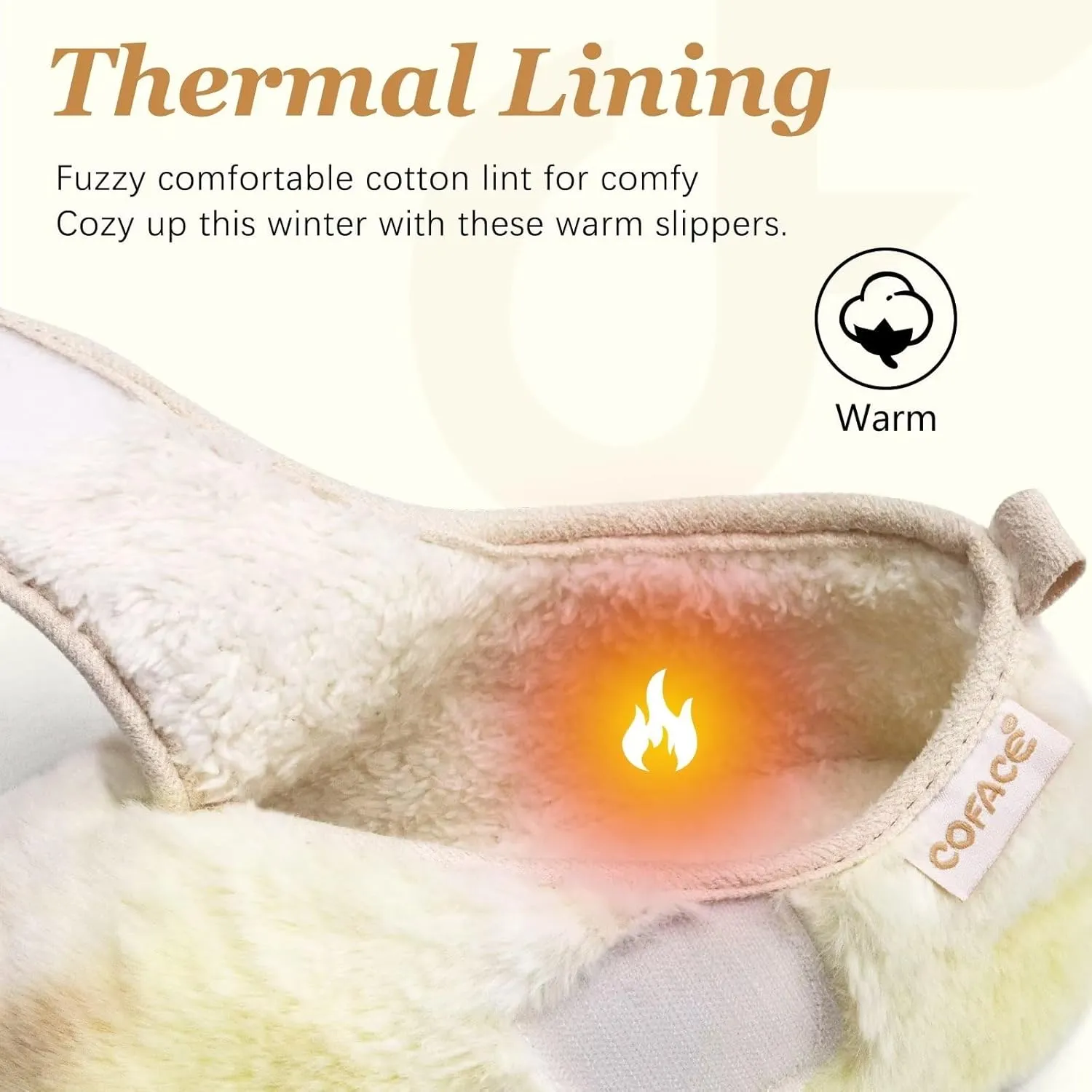 COFACE Women House Slippers Memory Foam Fluffy Slippers Ladies House Shoes Indoor Outdoor