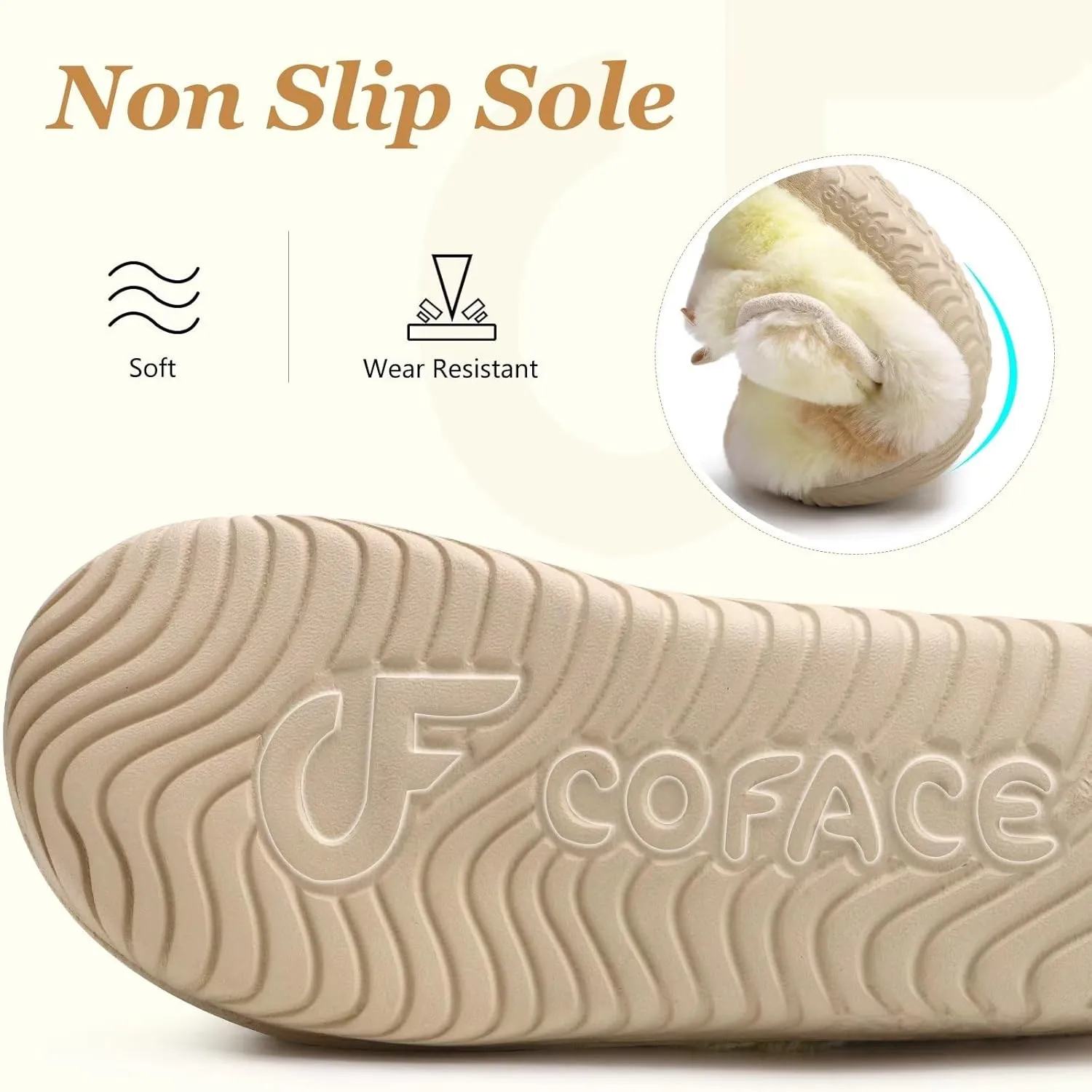 COFACE Women House Slippers Memory Foam Fluffy Slippers Ladies House Shoes Indoor Outdoor