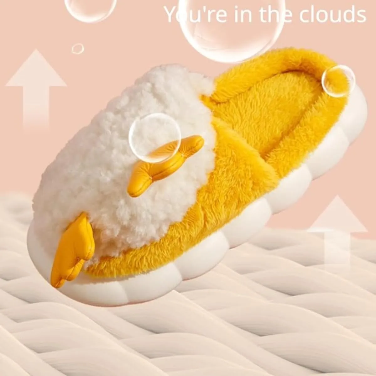 Cute Duck Furry Animal Slippers for Women Men Warm Fluffy Soft House Slippers Indoor Outdoor