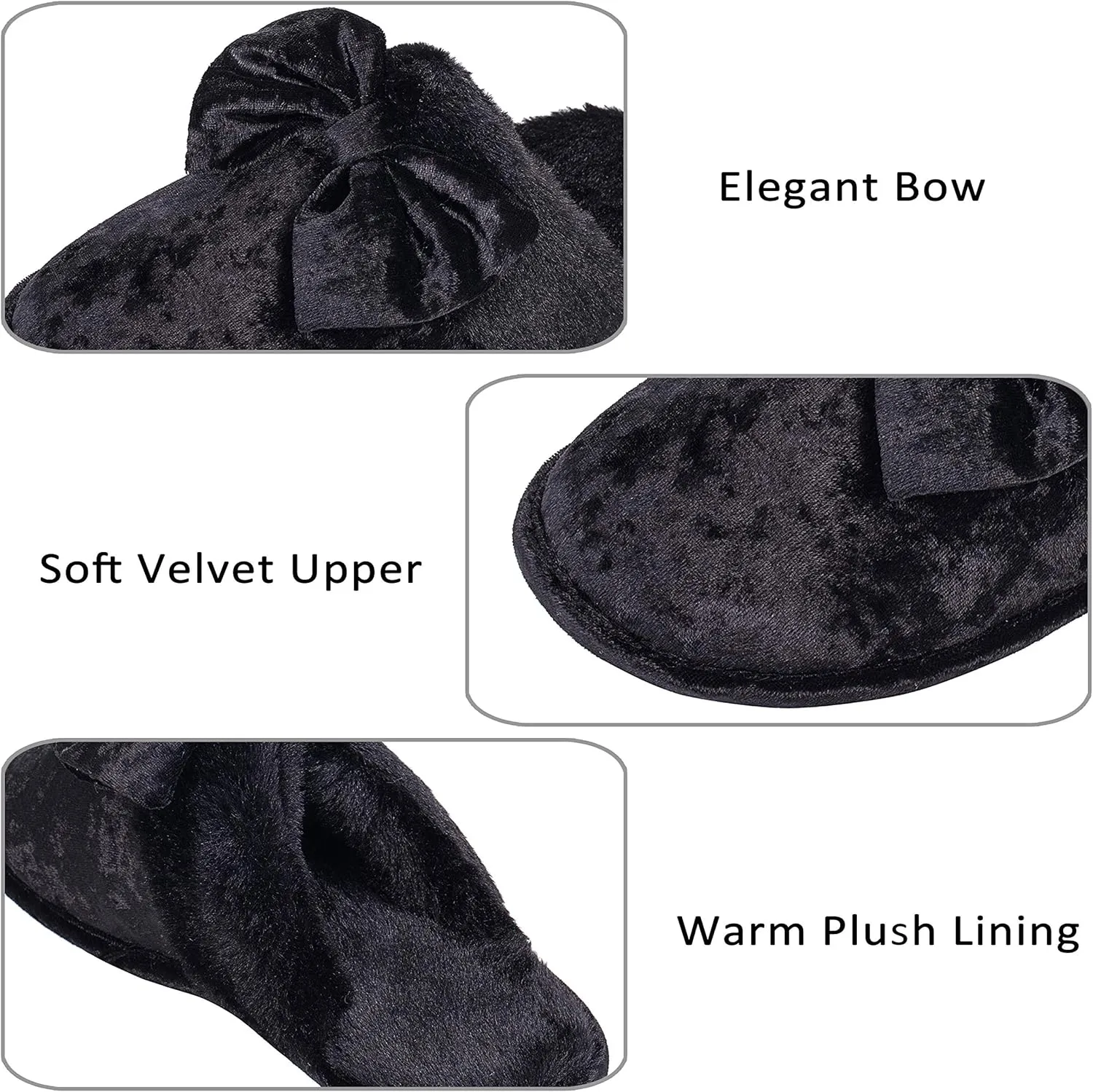 DL Womens Fluffy Velvet Slip on Scuff Slippers for Women Indoor, Warm Furry Ladies Bedroom Slippers with Non Slip Outsole Pink Gray Size 5-6, 7-8, 9-10