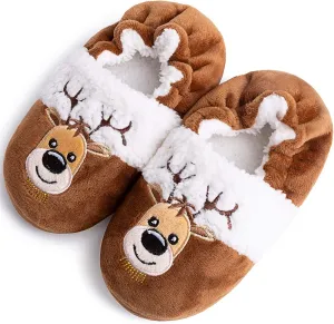 eccbox Toddler Boys Girls Cute Slippers Unicorn Fluffy Fuzzy Winter Warm Slippers Cartoon Animal Plush Indoor House Slip-on Shoes