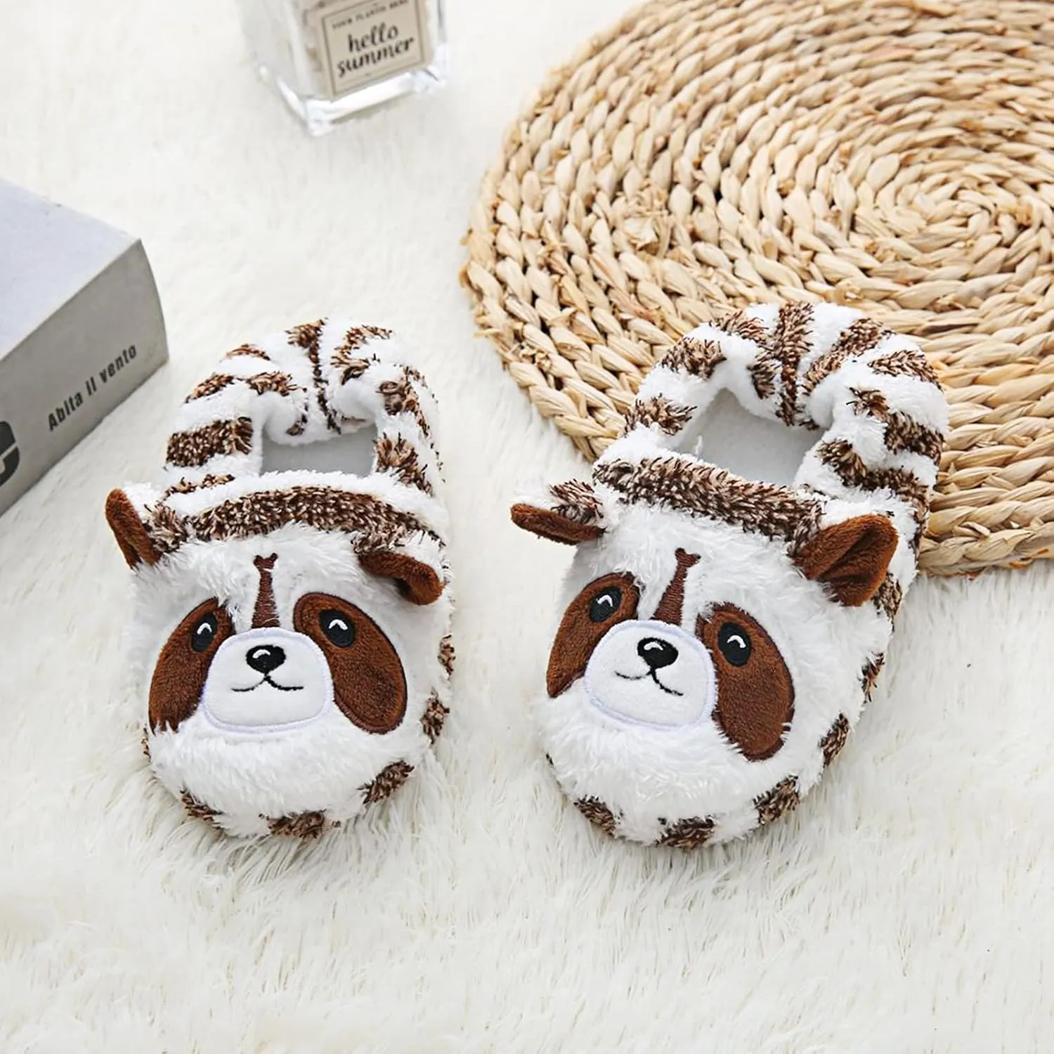 eccbox Toddler Boys Girls Cute Slippers Unicorn Fluffy Fuzzy Winter Warm Slippers Cartoon Animal Plush Indoor House Slip-on Shoes
