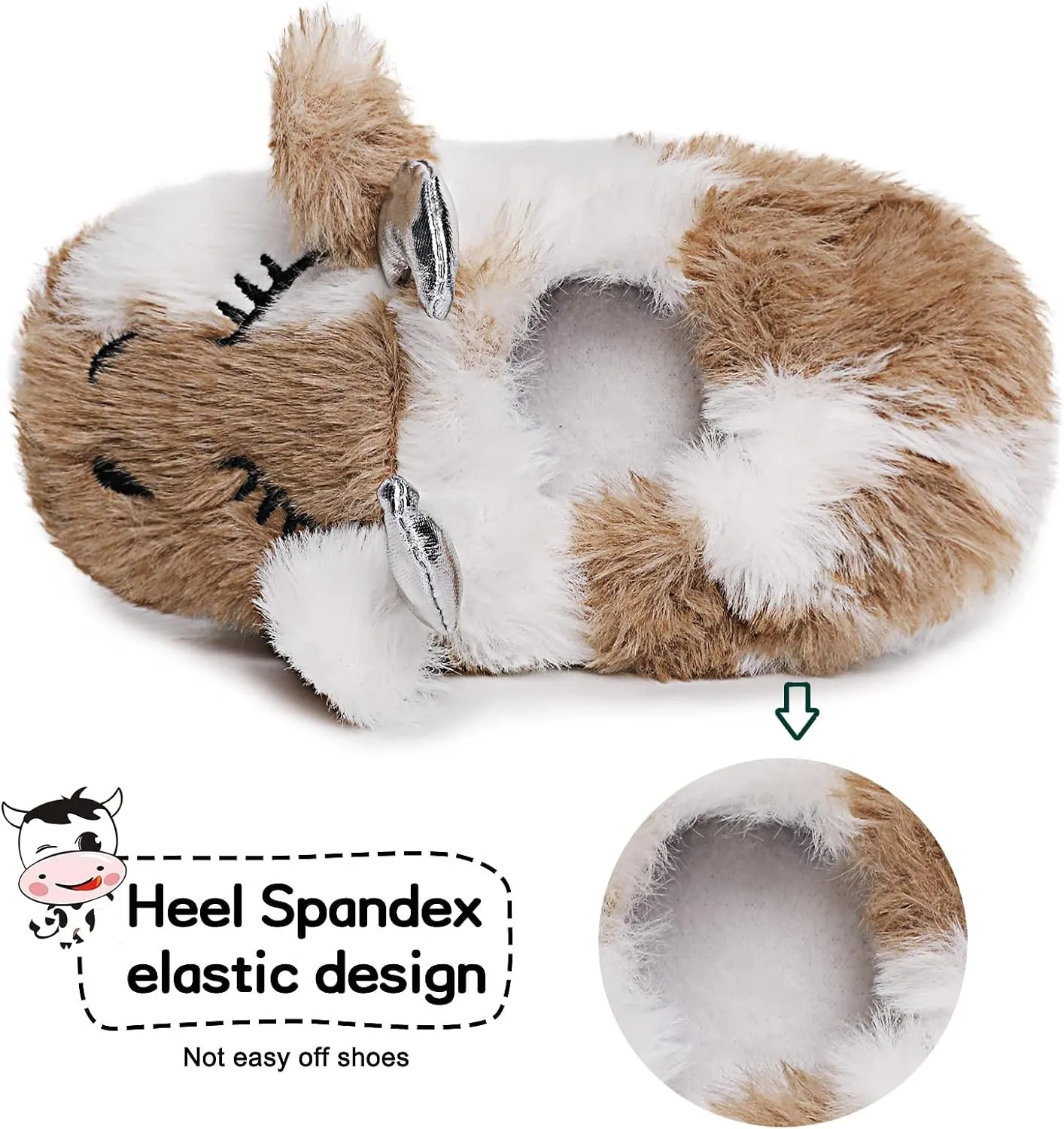eccbox Toddler Boys Girls Cute Slippers Unicorn Fluffy Fuzzy Winter Warm Slippers Cartoon Animal Plush Indoor House Slip-on Shoes