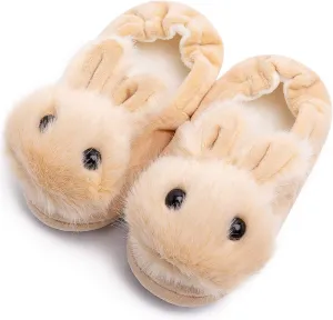 eccbox Toddler Boys Girls Cute Slippers Unicorn Fluffy Fuzzy Winter Warm Slippers Cartoon Animal Plush Indoor House Slip-on Shoes