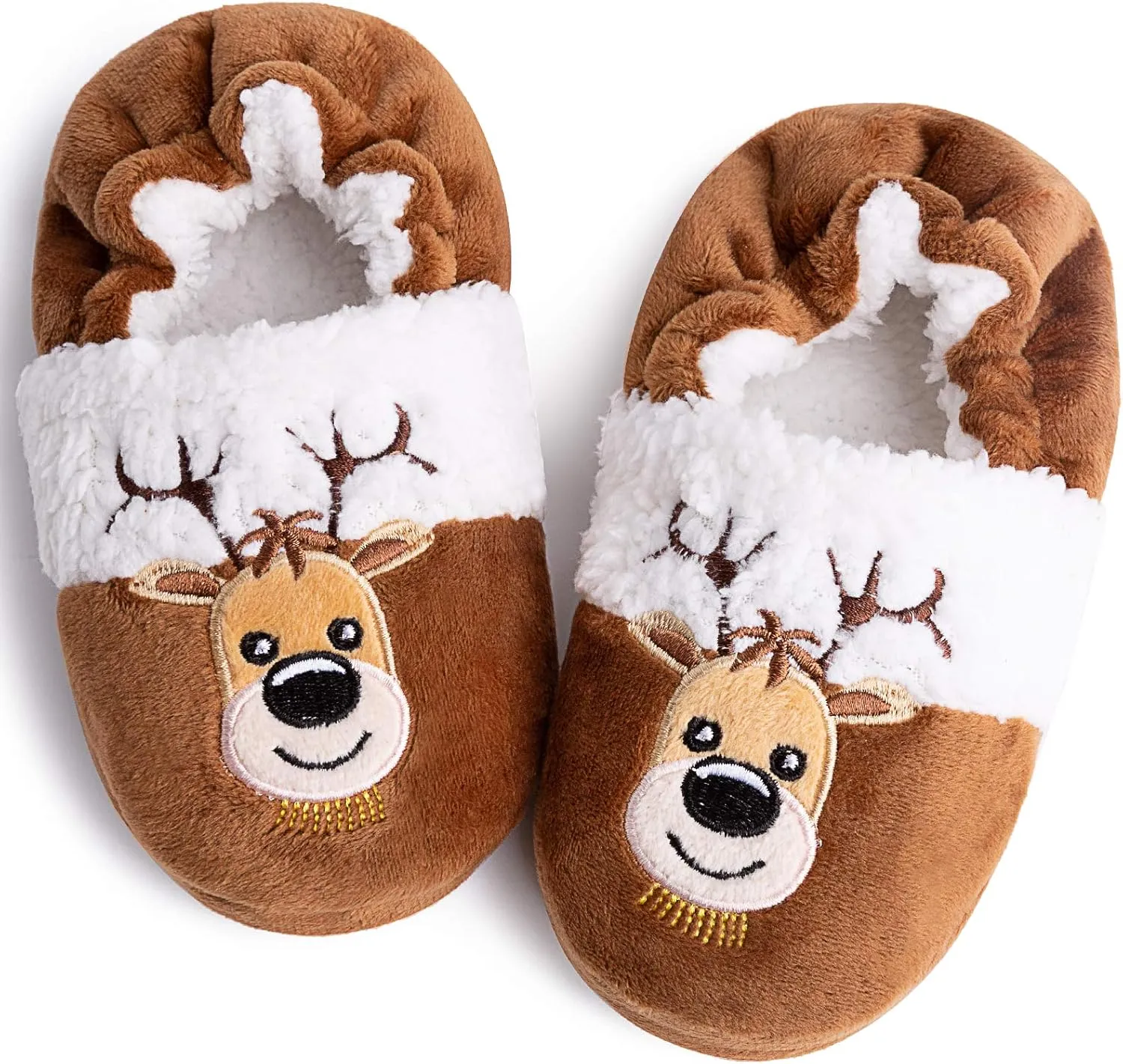eccbox Toddler Boys Girls Cute Slippers Unicorn Fluffy Fuzzy Winter Warm Slippers Cartoon Animal Plush Indoor House Slip-on Shoes