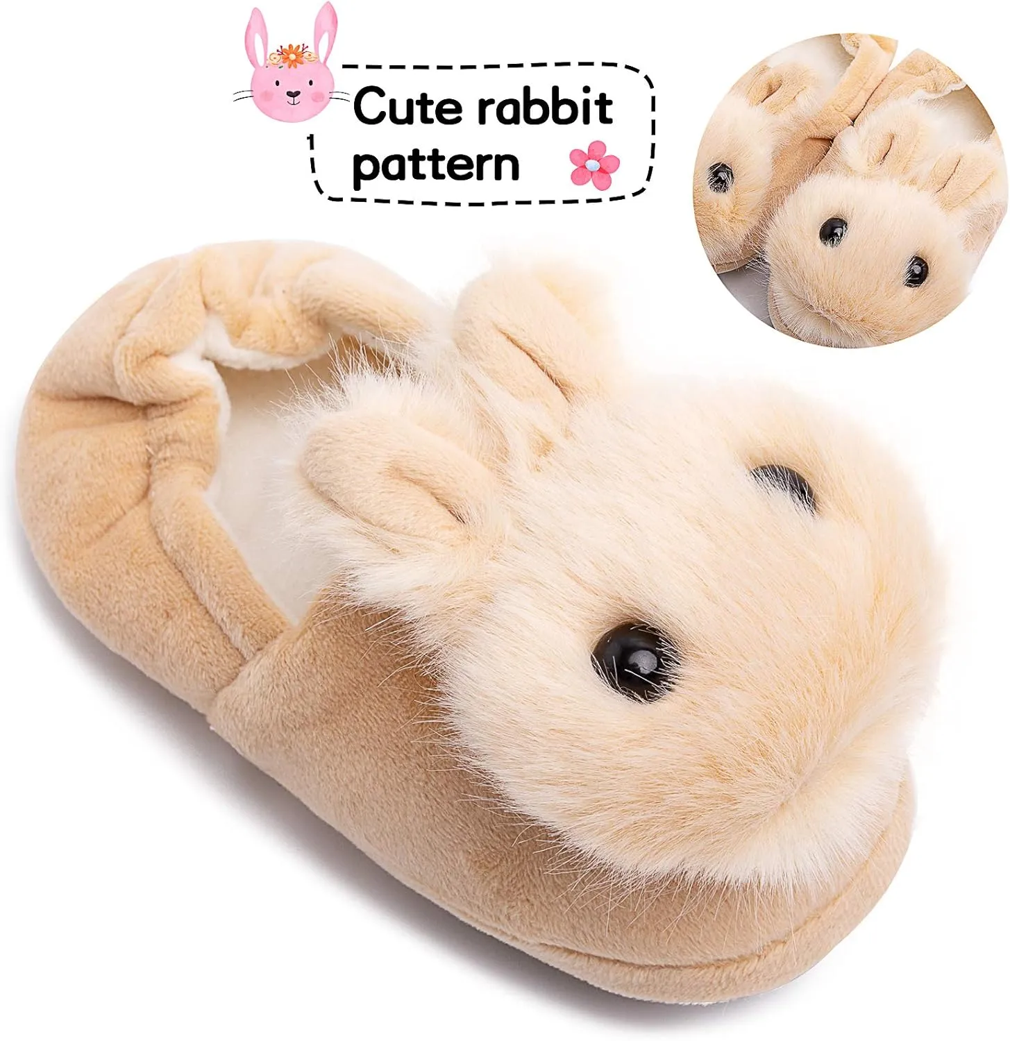 eccbox Toddler Boys Girls Cute Slippers Unicorn Fluffy Fuzzy Winter Warm Slippers Cartoon Animal Plush Indoor House Slip-on Shoes
