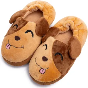 eccbox Toddler Boys Girls Cute Slippers Unicorn Fluffy Fuzzy Winter Warm Slippers Cartoon Animal Plush Indoor House Slip-on Shoes