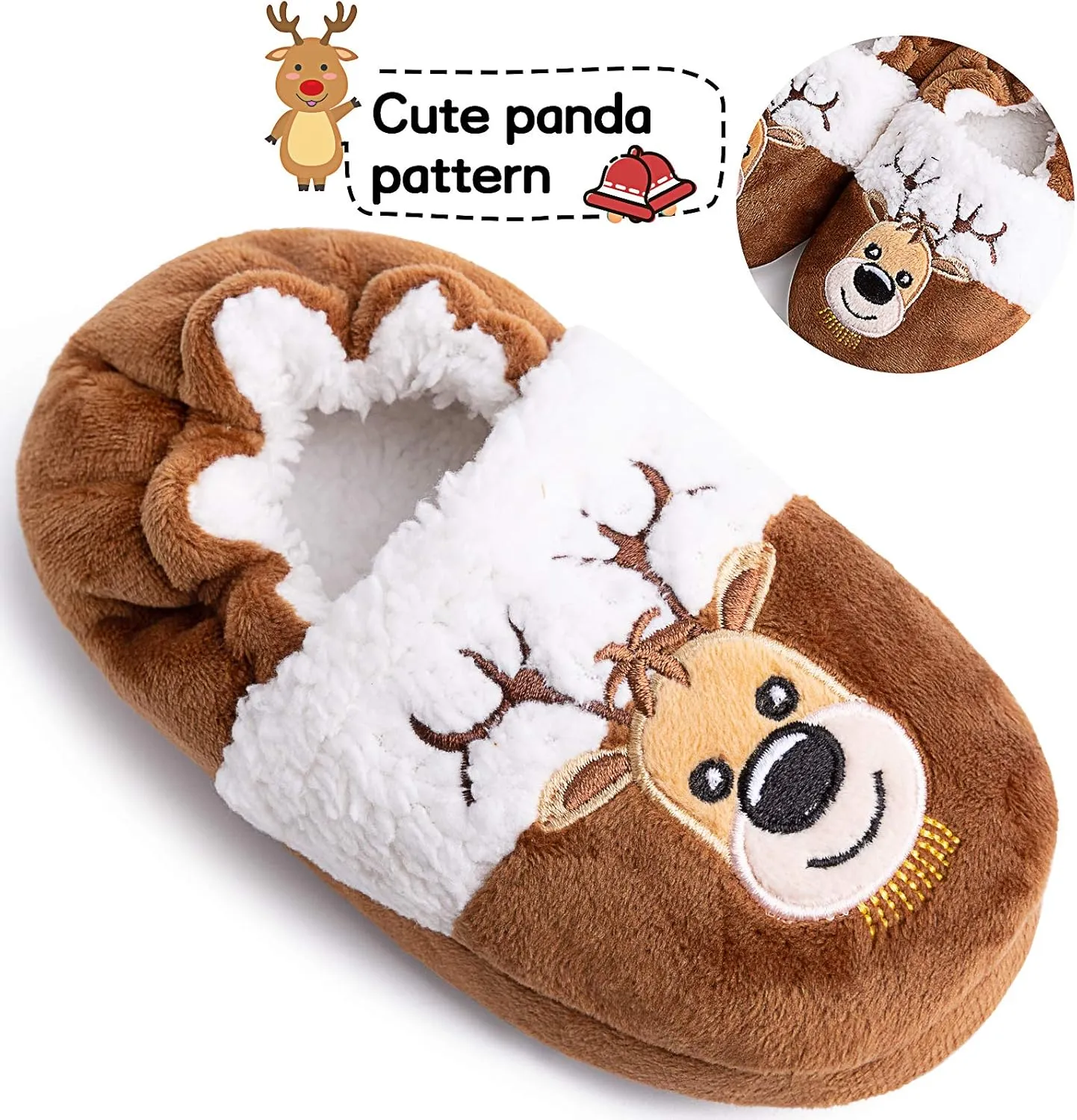 eccbox Toddler Boys Girls Cute Slippers Unicorn Fluffy Fuzzy Winter Warm Slippers Cartoon Animal Plush Indoor House Slip-on Shoes