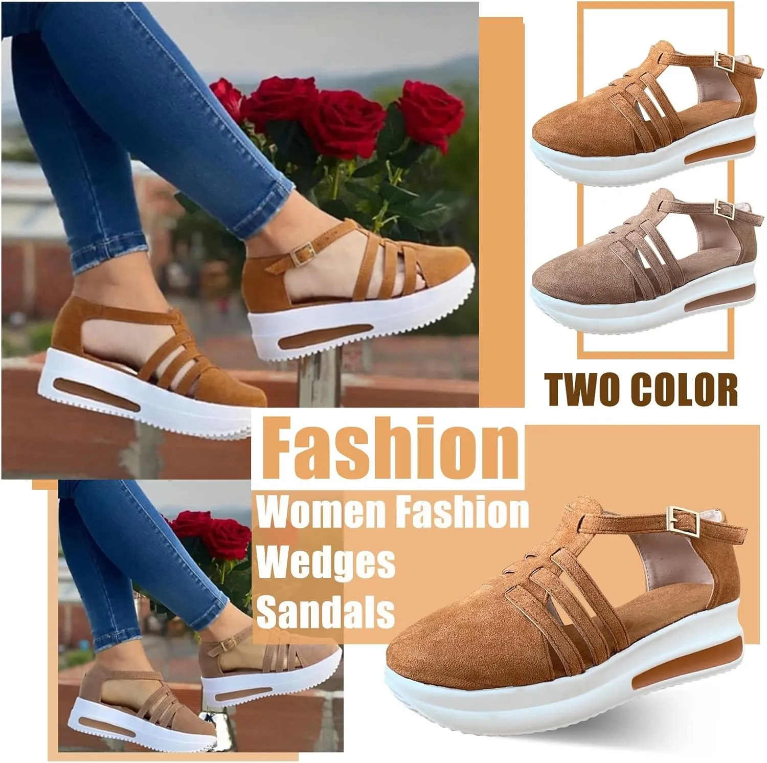Eduavar Sandals for Women Casual, Sandals Women Summer Beach Sandals Black Sandals Flat Slippers Ring Toe Sandals