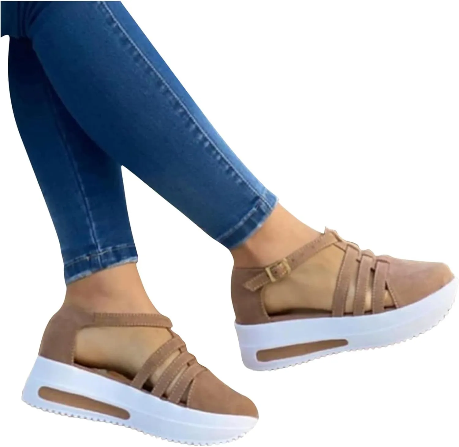 Eduavar Sandals for Women Casual, Sandals Women Summer Beach Sandals Black Sandals Flat Slippers Ring Toe Sandals