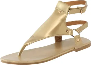 Eduavar Sandals for Women Dressy Summer, Flat Sandals for Women Summer Beach Open Toe Flip Flops Sandals with Buckle Strap