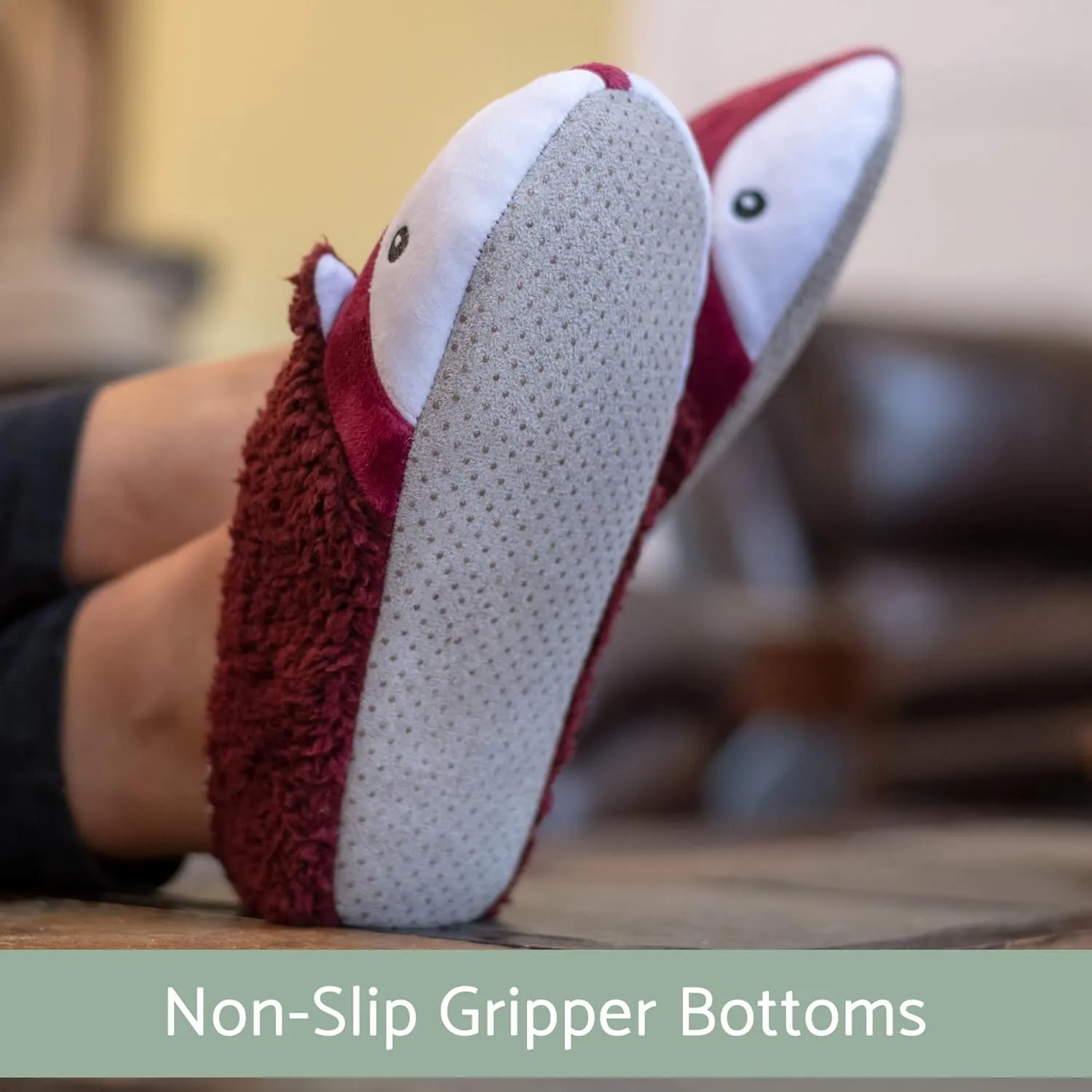 Elanze Designs Womens Animal Cozy Indoor Plush Lined Non Slip Fuzzy Soft Slipper