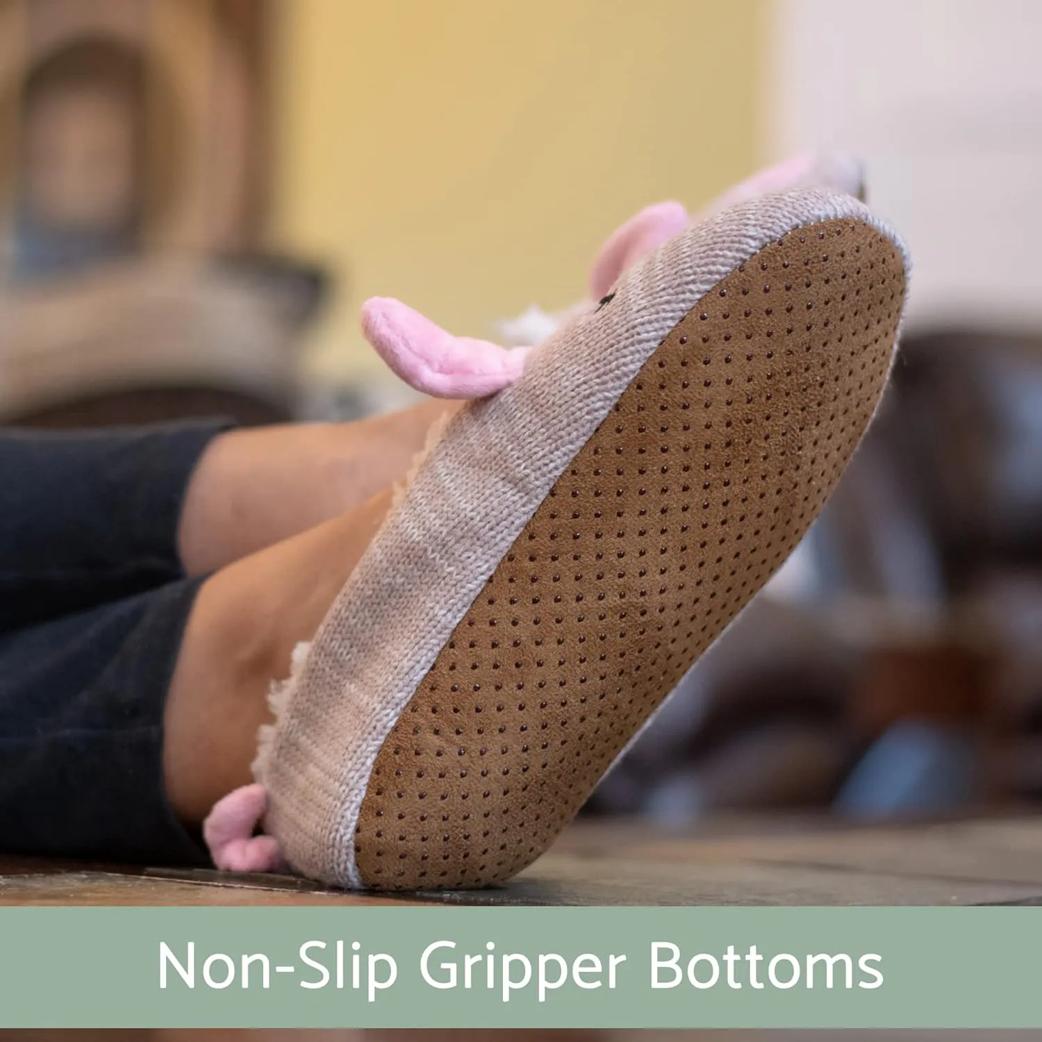 Elanze Designs Womens Animal Cozy Indoor Plush Lined Non Slip Fuzzy Soft Slipper