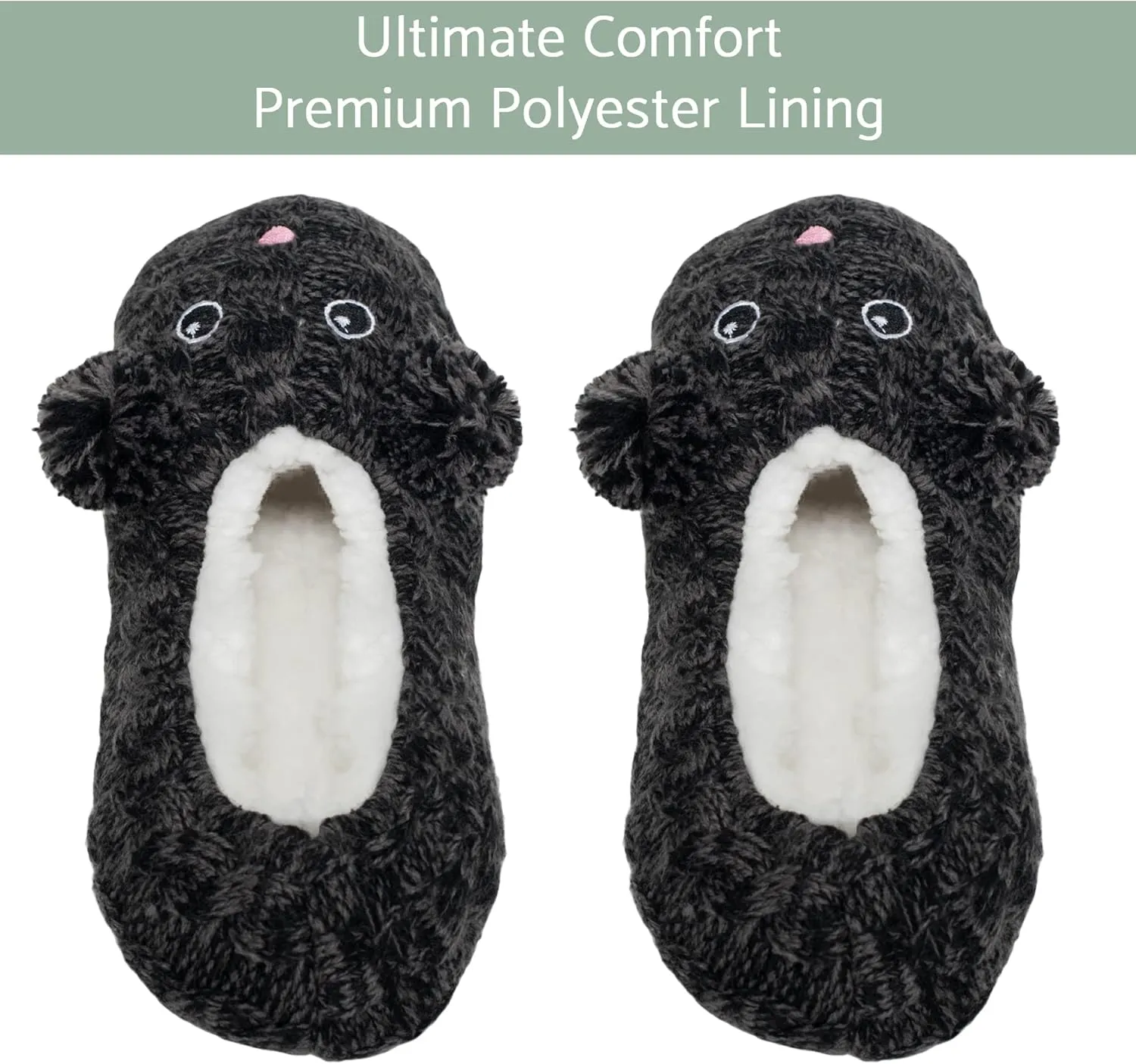 Elanze Designs Womens Animal Cozy Indoor Plush Lined Non Slip Fuzzy Soft Slipper