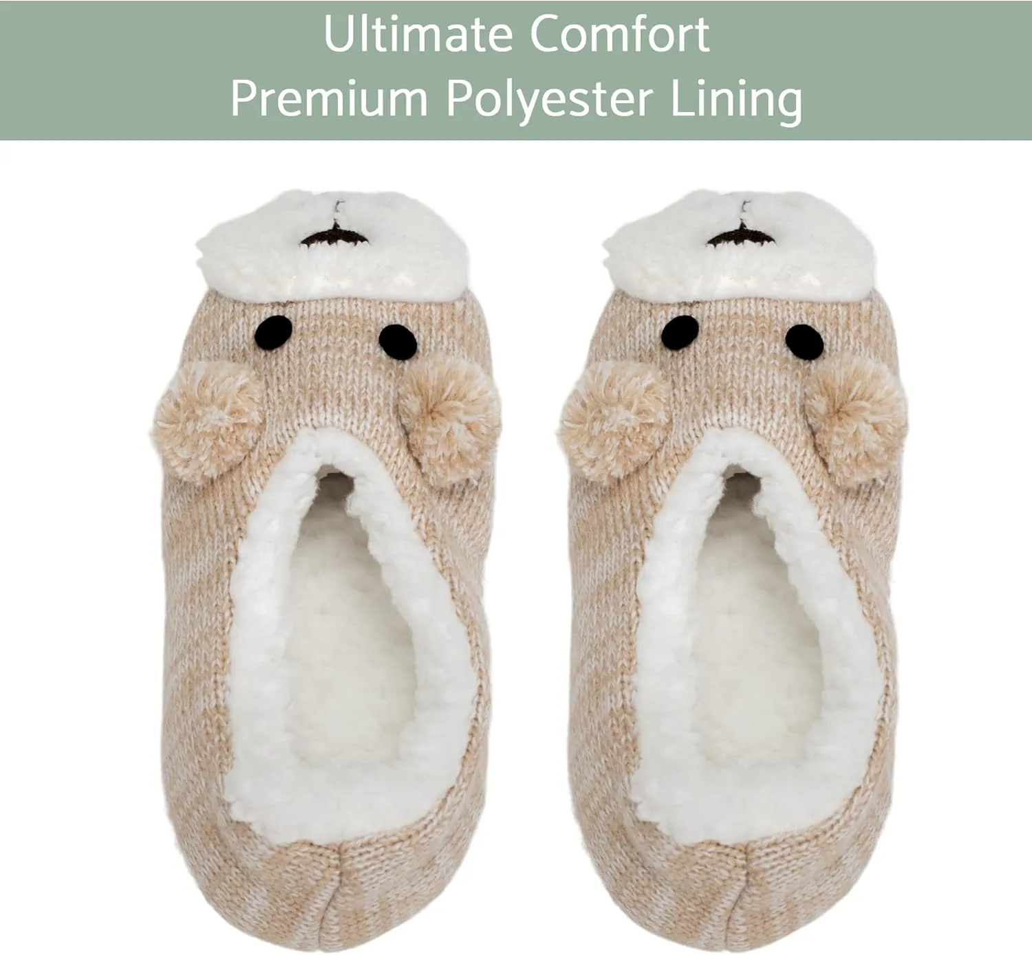 Elanze Designs Womens Animal Cozy Indoor Plush Lined Non Slip Fuzzy Soft Slipper