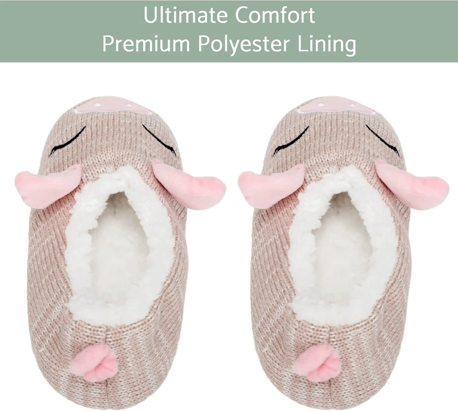 Elanze Designs Womens Animal Cozy Indoor Plush Lined Non Slip Fuzzy Soft Slipper