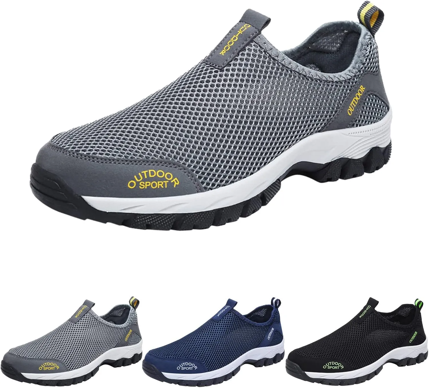 Fashion Spring and Summer Men Sports Shoes Flat Bottom Non Slip Outdoor Hiking Shoes Mesh Breathable Mens Sneaker Boot