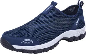 Fashion Spring and Summer Men Sports Shoes Flat Bottom Non Slip Outdoor Hiking Shoes Mesh Breathable Mens Sneaker Boot