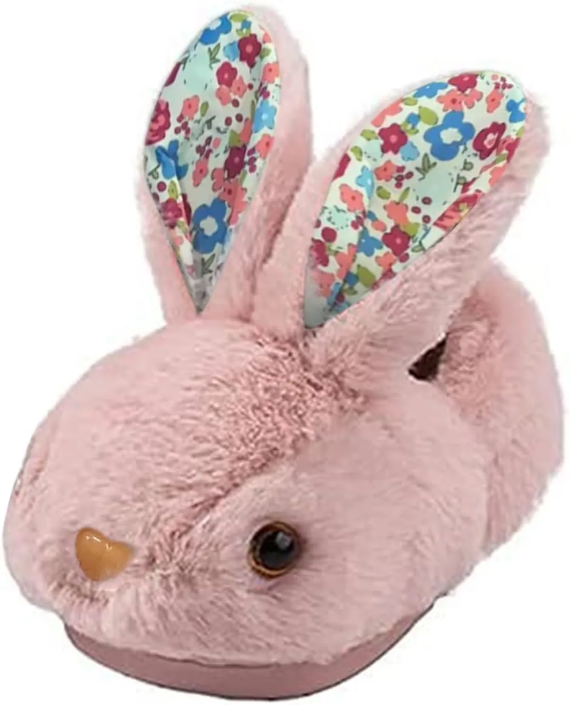F𝘂r Fuzzy Bunny Ear Slippers for Girls Kids Baby Toddler Infant Cotton Soft Ankle Flat Shoes Winter Non Slip Slipper