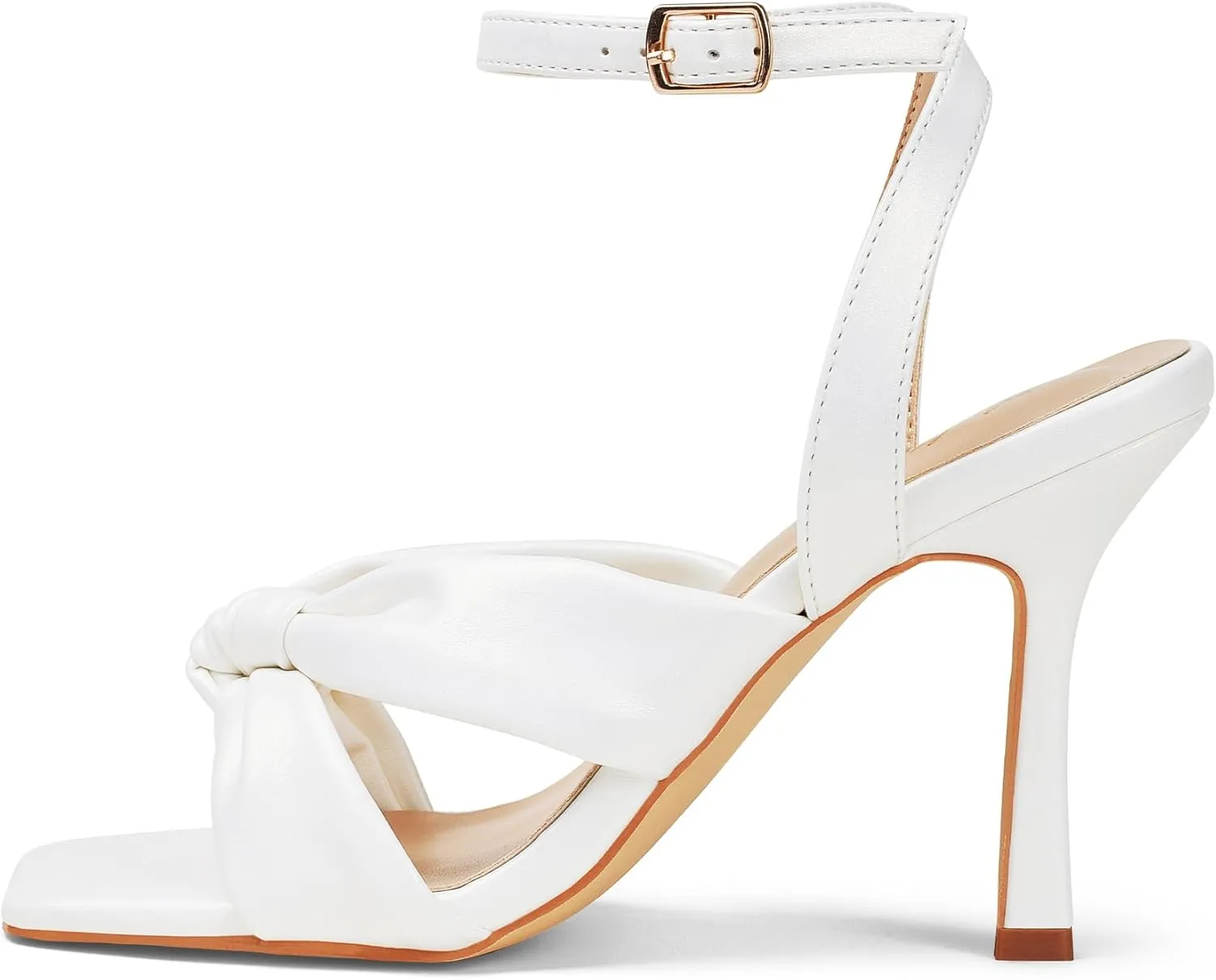 GENSHUO Ankle Strap High Heels Knot Sandals