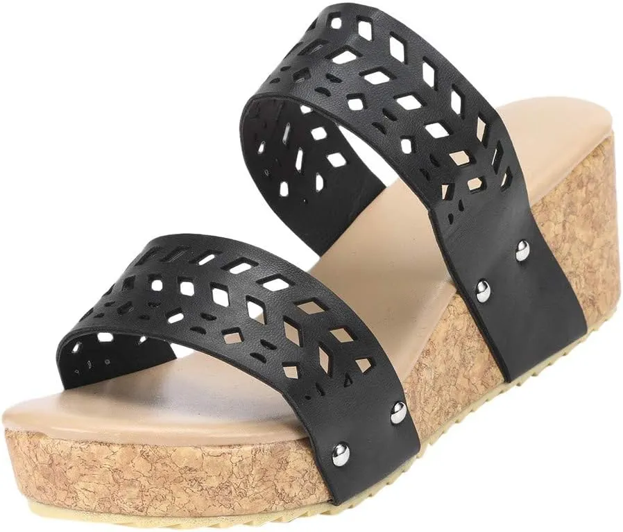 Gibobby Sandals for Women Wide Width,2019 Summer Comfy Platforms Sandal Shoes Beach Holllow Shoe Casual Flip Flops Slippers