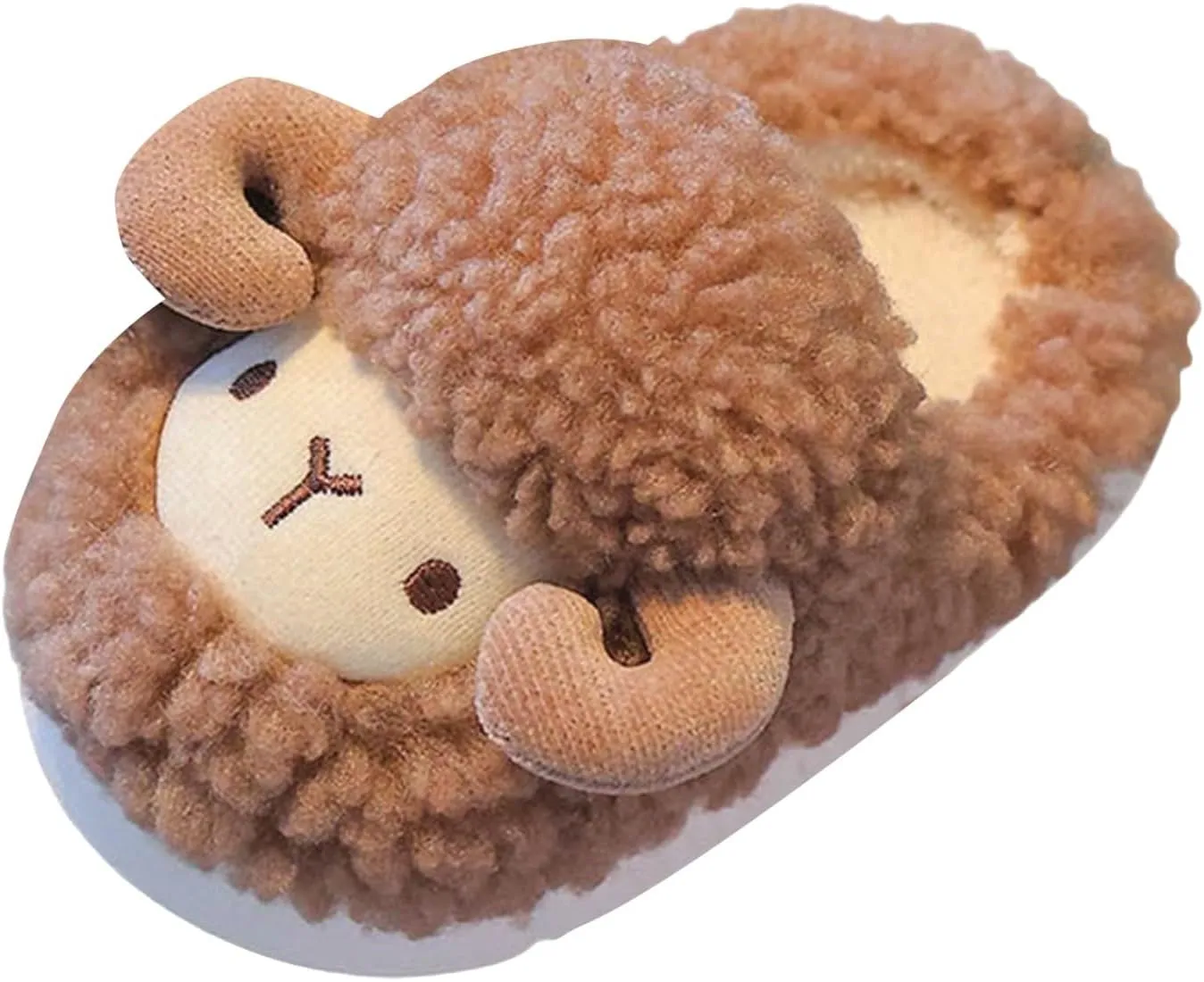 Girls Boys Cute Sheep Slippers Winter Plush Slippers Toddler Cartoon Animals Slippers Kids Fluffy House Slippers