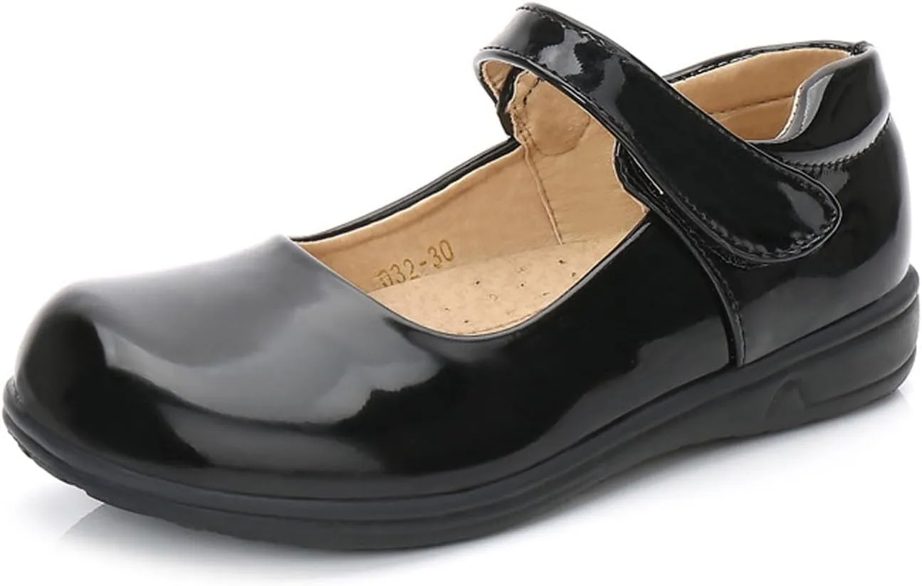 Girls Leather Dress Shoes Classic Mary Jane Ballet Flats for Kids Princess Shoes Dress-Up Party Wedding Sandals