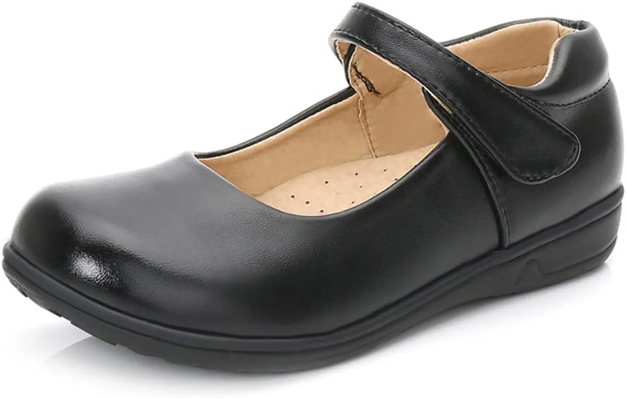 Girls Leather Dress Shoes Classic Mary Jane Ballet Flats for Kids Princess Shoes Dress-Up Party Wedding Sandals