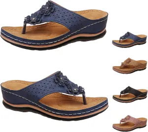 Hbeylia Orthopedic Sandals For Women Flip Flops Womens Sandals with Arch Support Ladies Casual Platform Wedge Comfortable Walking Wide Sandals Dressy Summer Slip on Thong Sandals