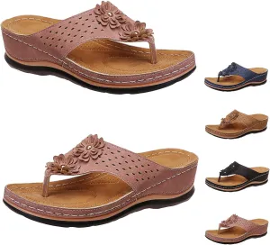 Hbeylia Orthopedic Sandals For Women Flip Flops Womens Sandals with Arch Support Ladies Casual Platform Wedge Comfortable Walking Wide Sandals Dressy Summer Slip on Thong Sandals