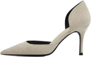 High Heels Suede Hollow high Heels Women's Commuting Stiletto Pointed Toe Shallow Mouth Single Shoes Women