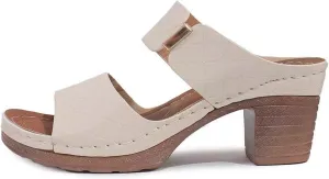 Ladmiple Chunky Heels For Women Backless Open Toe Ankle Strap Comfortable Dressy Block Heels Sandals Wedding Pumps Shoes