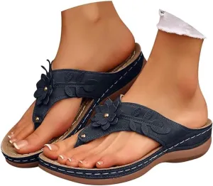 Lausiuoe Sandals For Women 2025 Comfortable Walking Orthopedic Slippers Arch Support Dressy Summer Orthotic Thong Flip Flops
