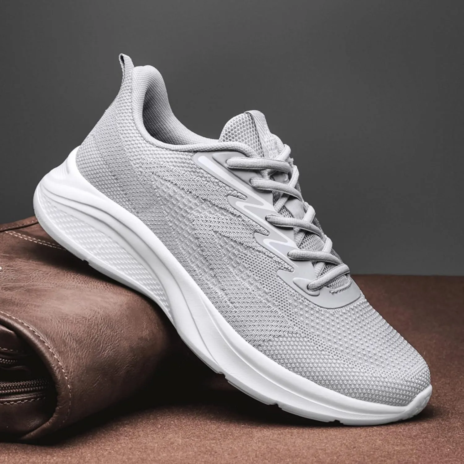 Mens Running Shoes Tennis Sneakers Walking Slip on Gym Workout Athletic Breathable Jogging Sport Casual Mesh Shoe with Arch Support Men's Daily Sneakers for Long Standing